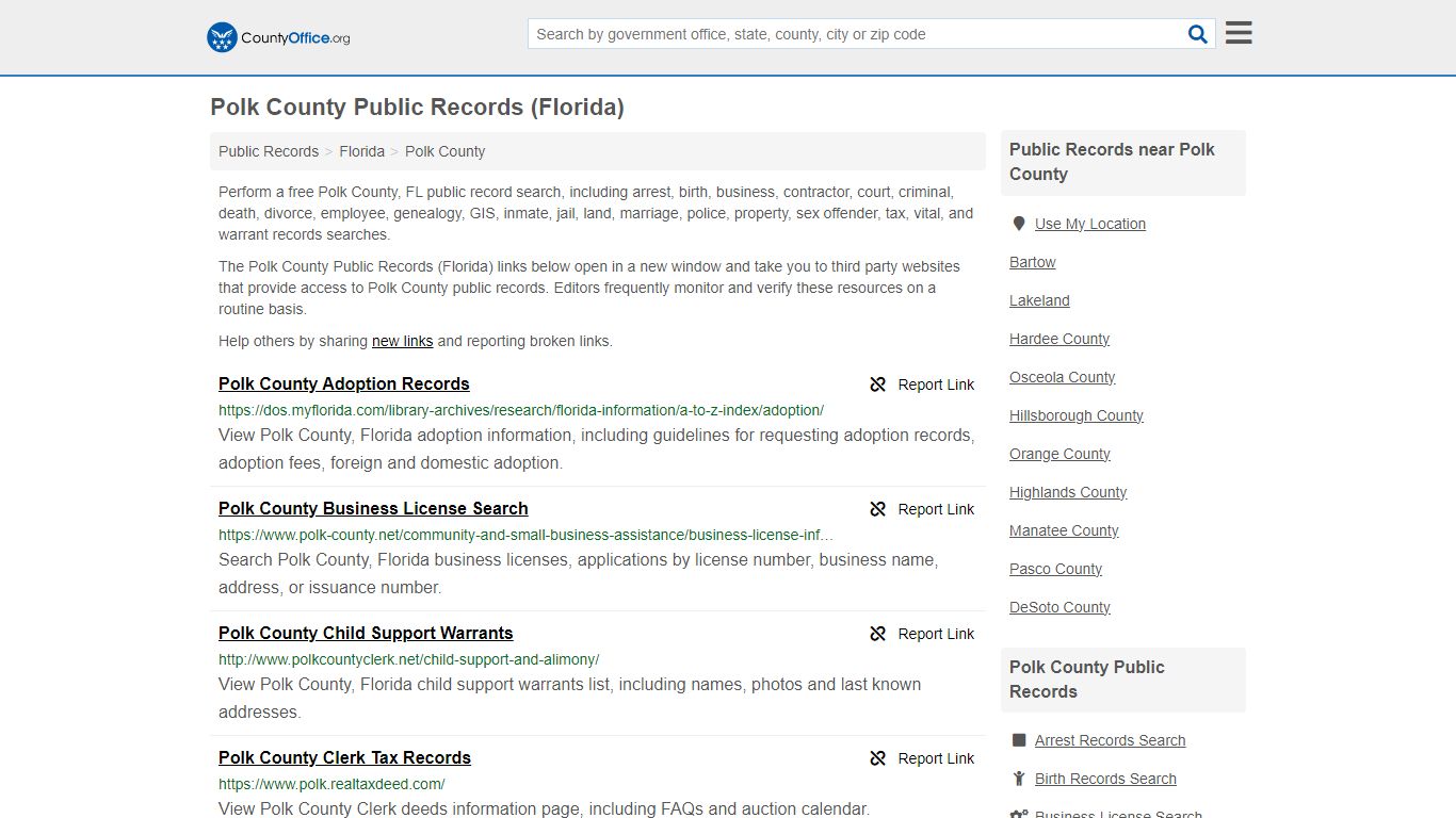 Polk County Public Records (Florida) - County Office